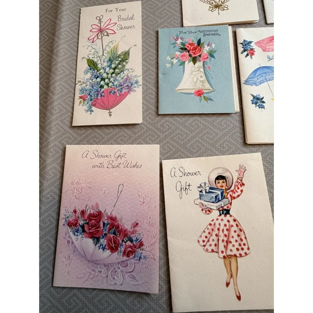 Vintage Bridal Shower Greeting Cards Lot of 33 Mid-Century Wedding Ephemera WOW